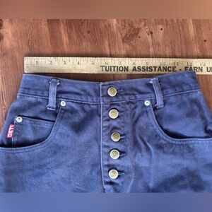 Stylish Blue Button-Fly Denim Skirt